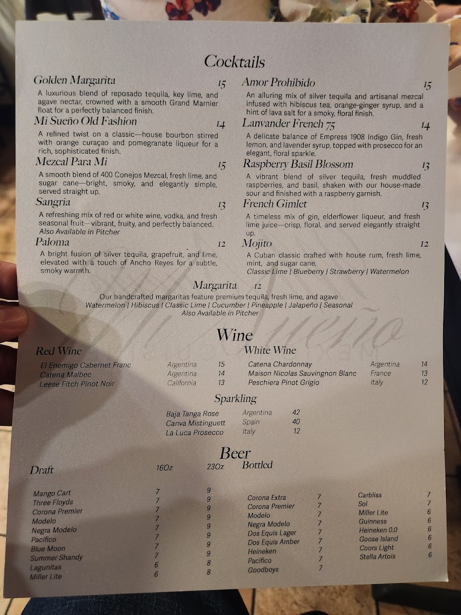 Menu Mi Sueño Upscale Mexican Cuisine & Cocktails-3