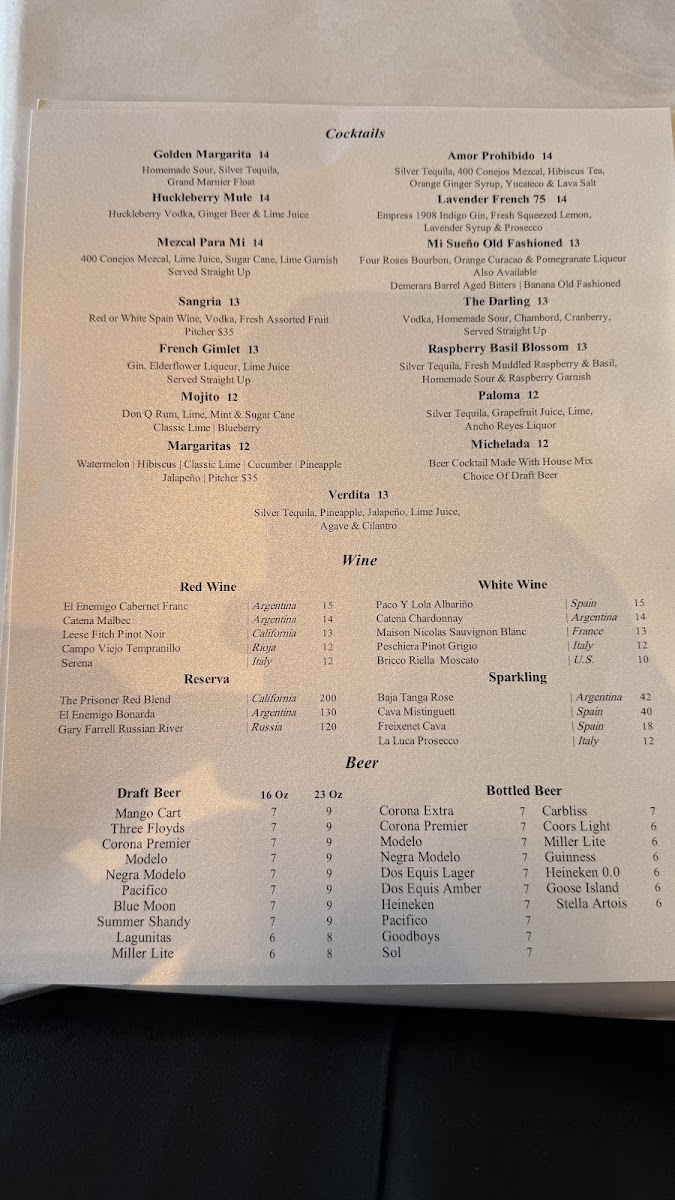 Menu Mi Sueño Upscale Mexican Cuisine & Cocktails-4